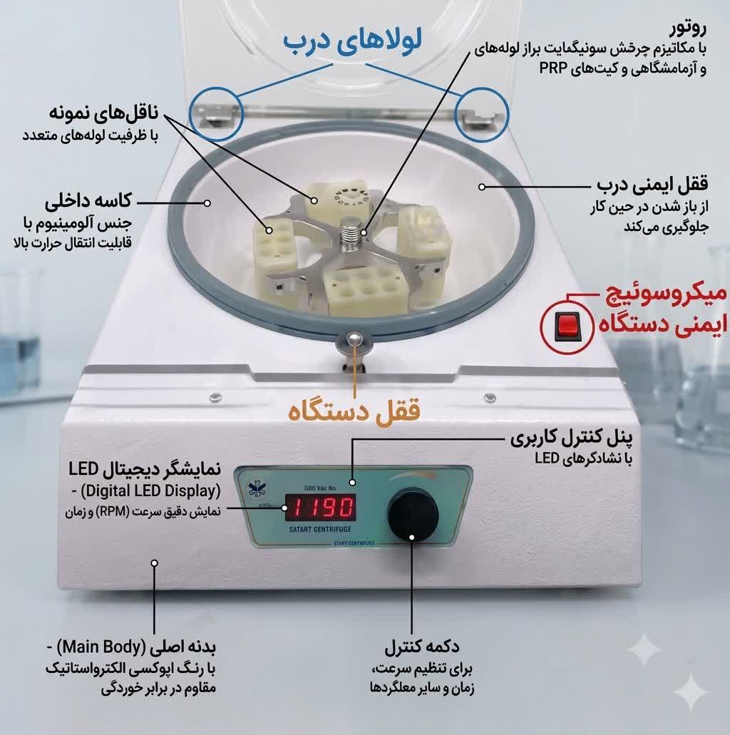 اجزا دستگاه سانتریفیوژ 4000 دور 16 شاخه